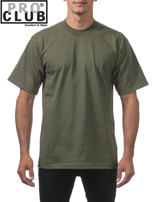 PRO CLUB Heavy Weight Short Sleeve T-shirt (Olive Green)