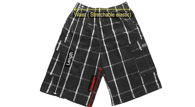 SHAKA WEAR checker plaid cargo shorts