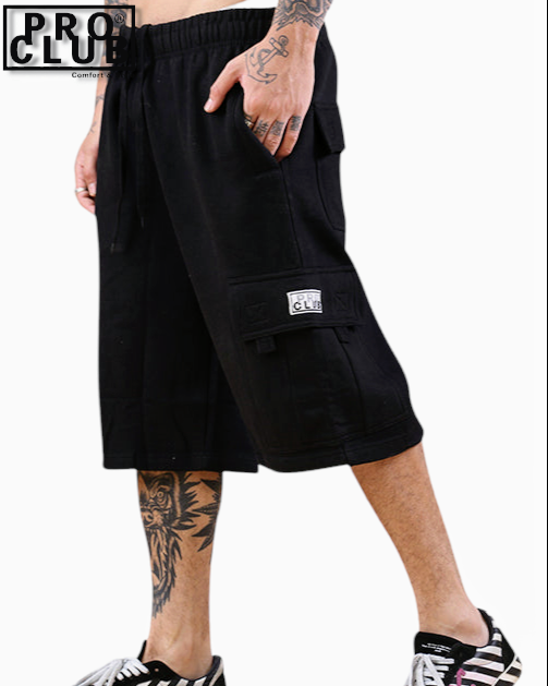 PRO CLUB Fleece Sweat Cargo Shorts