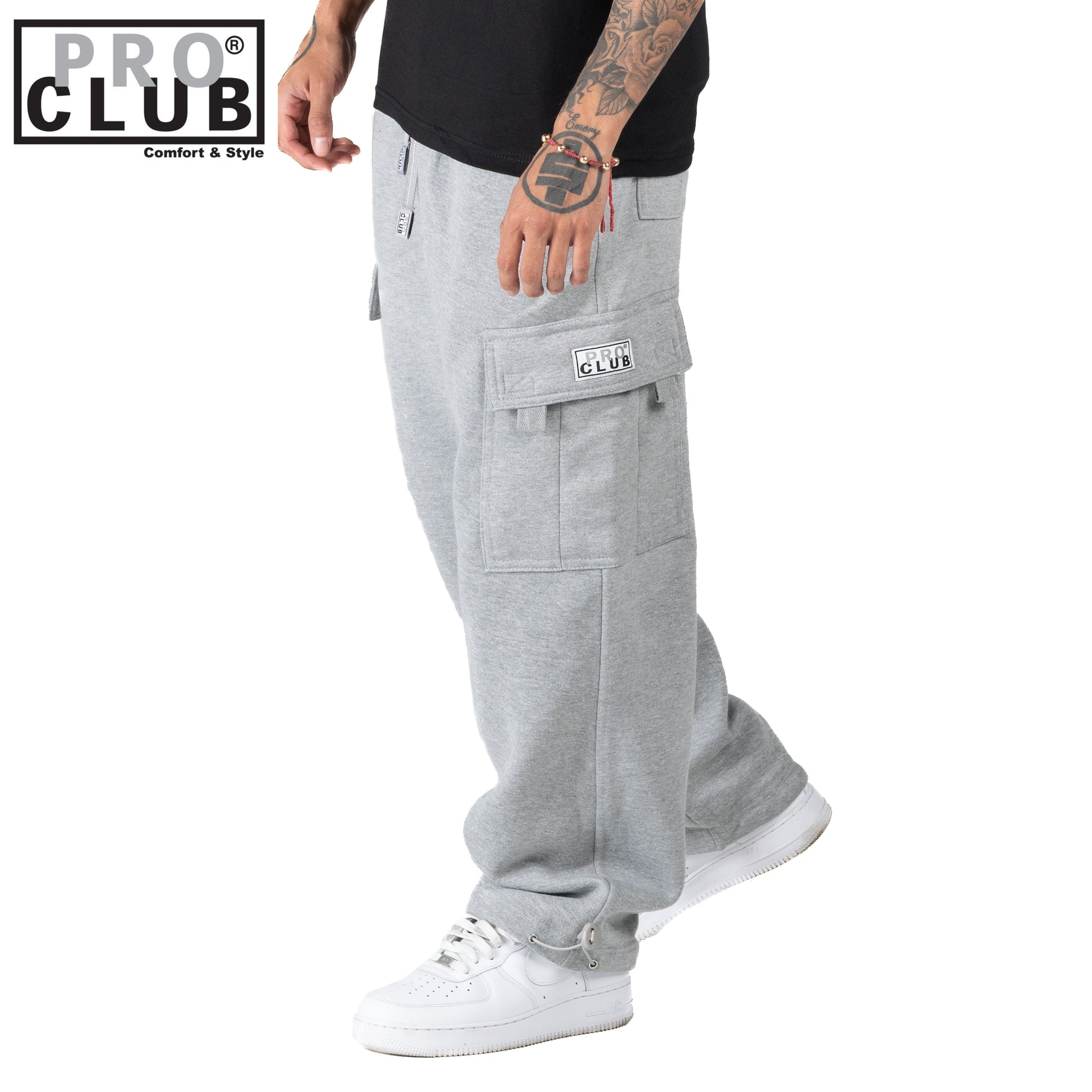 PRO CLUB : Cargo Pants ( Grey ) – Andyshiphopclothing