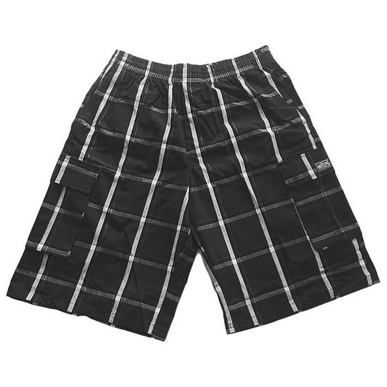 SHAKA WEAR checker plaid cargo shorts