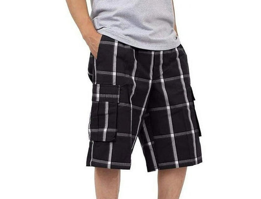 SHAKA WEAR checker plaid cargo shorts